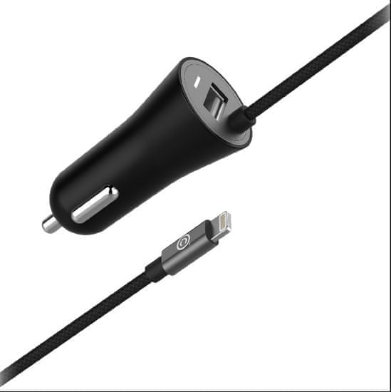 Lab.C polnilnik za avtomobilsko vtičnico USB Car Charger Lightning (LABC-591-GR), siv