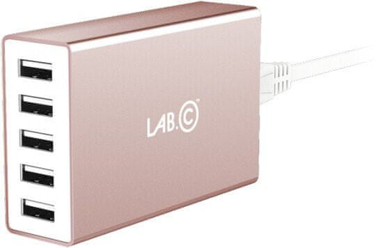 Lab.C polnilnik X5 5Port USB Wall Charger, Rose Gold (LABC-587-RG_KR)