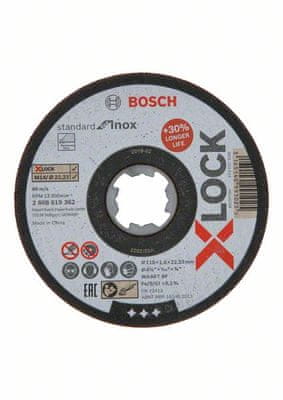  Rezalna plošča X-LOCK Standard for Inox 125x1,6mm T41, ravna (2608619363)