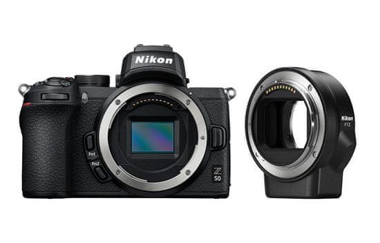 Nikon Z50 fotoaparat, ohišje + FTZ adapter