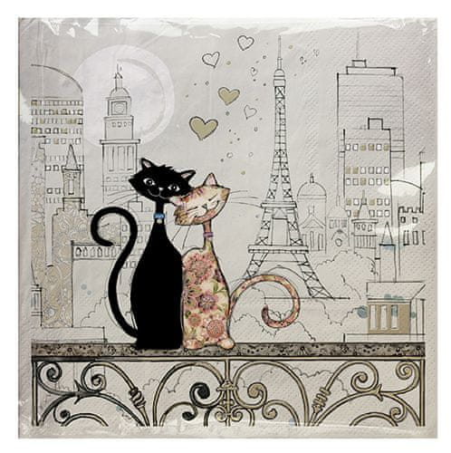 Kiub servieti, papirni, zaljubljena mačkona v Parizu (1369)
