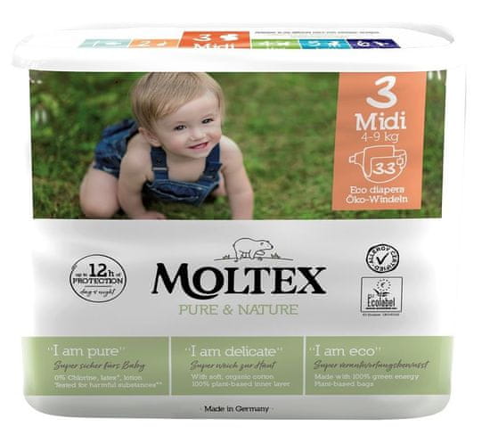MOLTEX Plenky Pure & Nature Midi plenice, 4 - 9 kg, 33/1