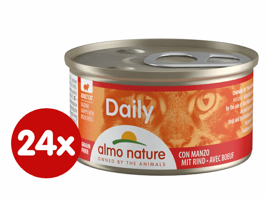 Almo Nature mokra hrana za mačke Daily Menu, govedina, 24 x 85 g