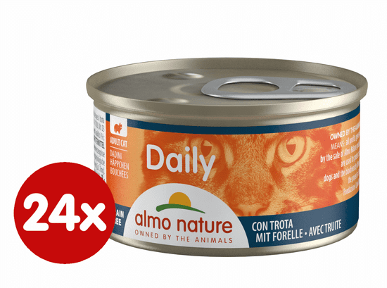 Almo Nature mokra hrana za mačke Daily Menu, postrv, 24 x 85 g
