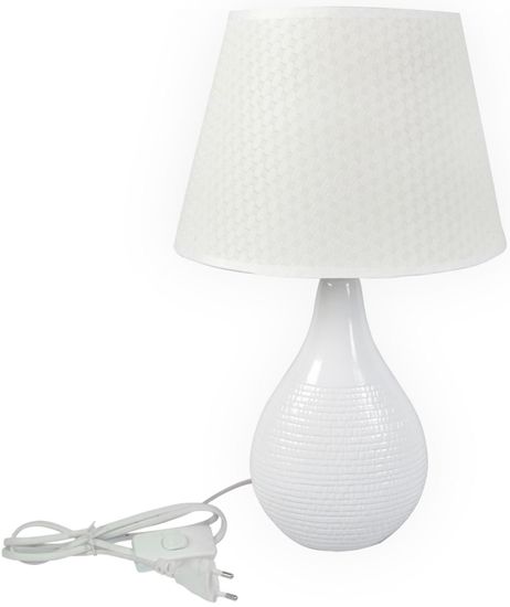 DUE ESSE Bílá stolní lampa 38 cm, efekt cihly