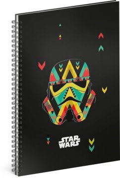 Presco Group Spiralni zvezek Star Wars - črn, podložen, A5