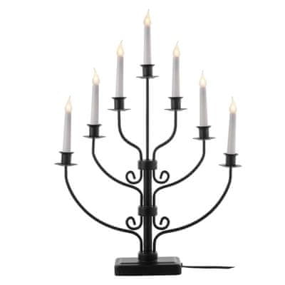 7LED CANDLE ST.MET.BL WW