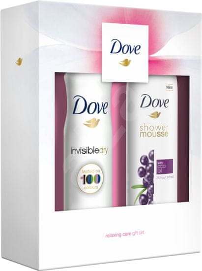Dove Acai Relaxing Care darilni set (mousse za prhanje +antiperspirant v razpršilu)