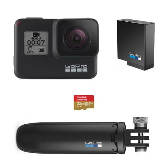 GoPro Hero 7 Black + SD kartica + baterija + Shorty držalo (CHDRB-701)