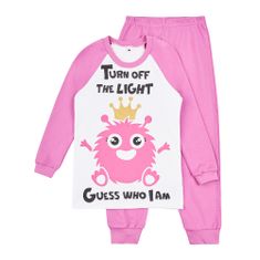 Garnamama Neon dekliška svetleča pižama, 152, roza