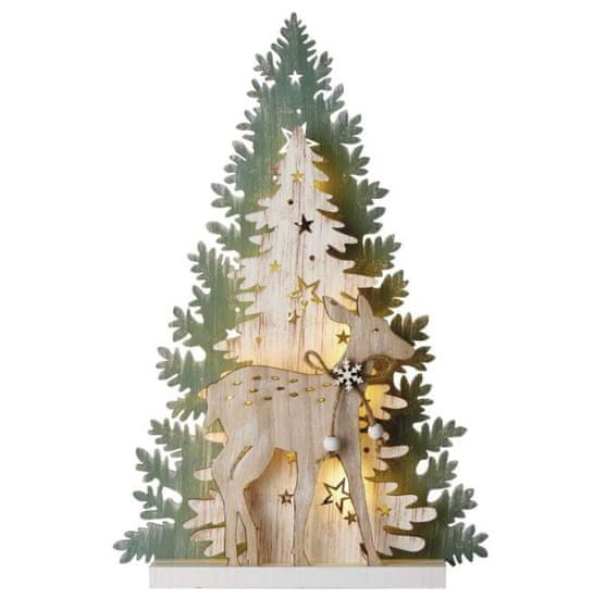 Emos božično drevo dekoracija, LED, 23 cm, 2 x AA, toplo bela, timer