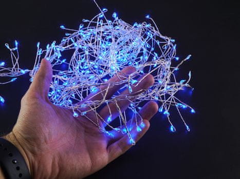 Črna nano LED veriga v obliki grozda