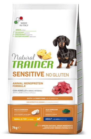TRAINER Sensitive No gluten Adult Mini briketi za odrasle pse, jagnjetina in riž, 7 kg