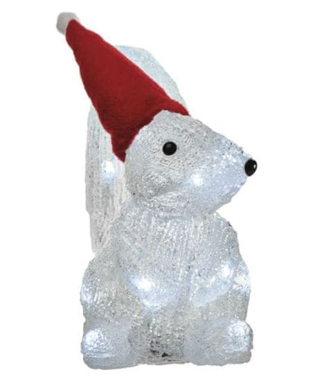 Emos božična dekoracija, veverica, 16 LED, 22 cm, 3 x AA, hladno bela, časovnik