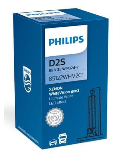 Philips WhiteVision Gen2 avtožarnica, D2S, 85V, 35W, P32D-2C1 (85122WHV2C1) - Odprta embalaža