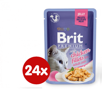  Brit Premium fileji piščanca v želeju, za mačke, 85 g, 24 kos 