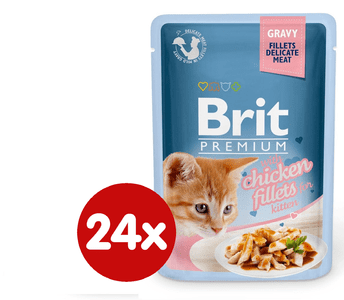  Brit Premium fileji piščanca v želeju, za mačje mladiče, 85 g, 24 kos 