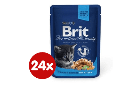  Brit Premium mokra hrana za mačje mladiče, piščanec, 100 g, 24 kos 