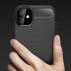 Ovitek za Apple iPhone 11 Pro Max, silikonski, Carbon, mat črn