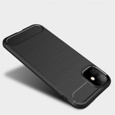 Ovitek za Apple iPhone 11 Pro Max, silikonski, Carbon, mat črn