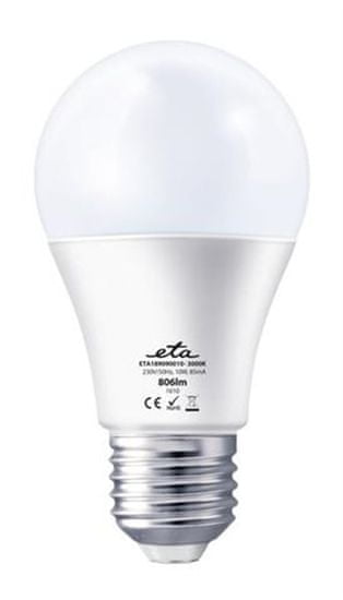 ETA žarnica, LED, 10 W, E27, toplo bela
