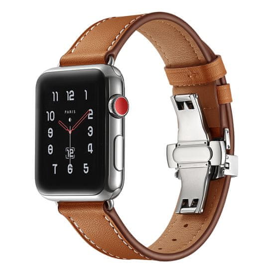 MAX nadomestni pašček za Apple Watch, 44 mm, MAS03, rjav, usnjen