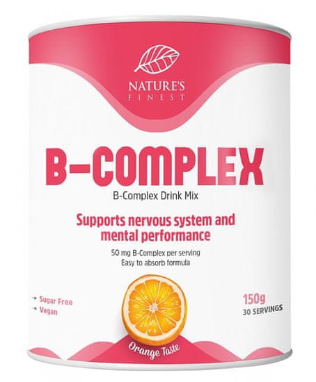 Nature's finest B-Complex Drink Mix napitek, B kompleks, pomaranča, 150 g