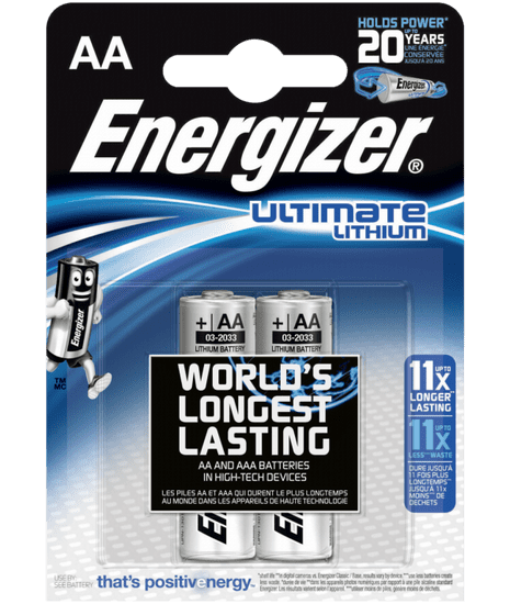 Energizer Ultimate Lithium AA (LR6) baterija, 2 kosa