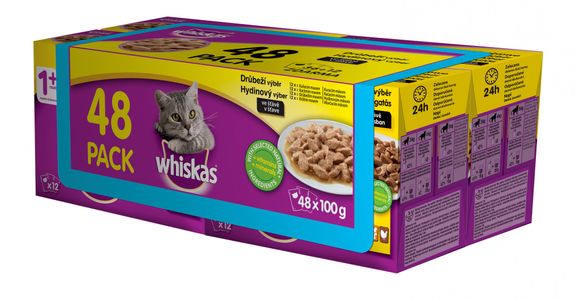 Whiskas izbor perutninskih žepkov v soku za odrasle mačke