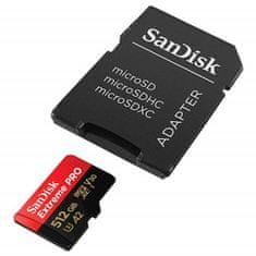 SanDisk Extreme Pro spominska kartica microSDXC 512 GB, adapter