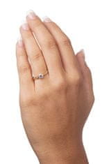 Brilio Zlati zaročni prstan s kristali 229 001 00809 (Obseg 59 mm)