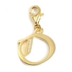 Thomas Sabo Obesek "Letter O" , 1621-414-39, Charm Club, 925 Sterling srebro, 18k rumeno zlato prevleka, cirkonija bela