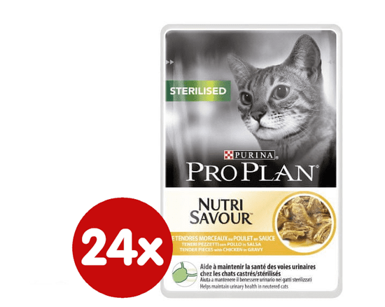 Purina Pro Plan mokra hrana za sterilizirane mačke, piščanec, 24x85g