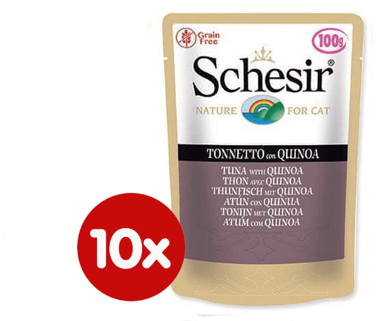 Schesir mokra hrana za mačke s tuno in kvinojo, 10 x 100 g