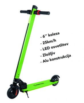 Manta električni skiro MES605 SABRE, 15,24 cm (6"), zložljiv
