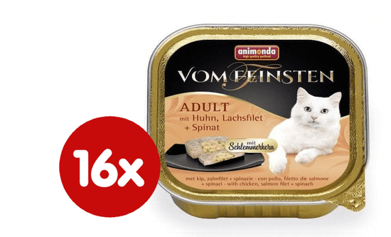 Animonda pašteta za odrasle mačke Core, piščanec, losos, špinača 16x100g