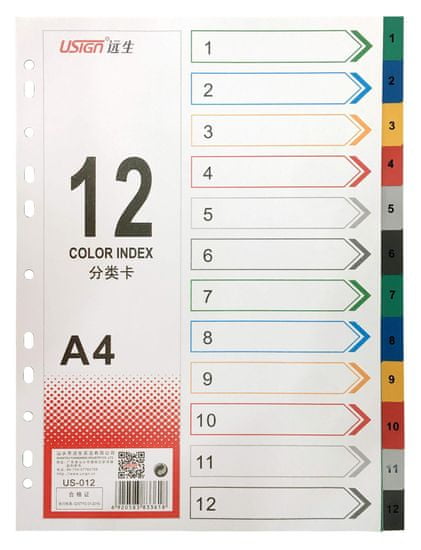 Blue Link listi, pregradni, plastificirani, 12 barv (26536)