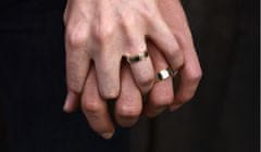 Beneto Ženski dvodelni poročni prstan iz jekla SPD05 (Obseg 54 mm)