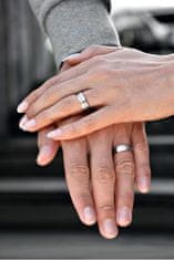 Beneto Moški dvodelni poročni prstan iz jekla SPP07 (Obseg 71 mm)