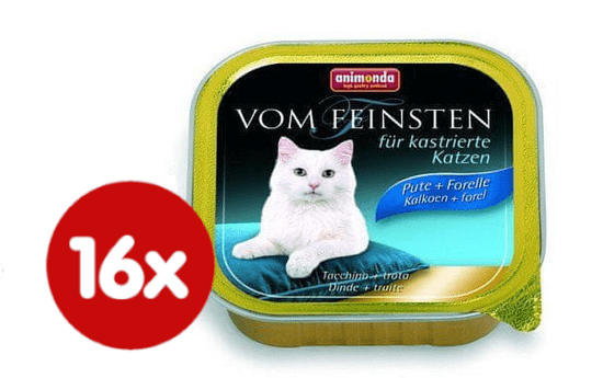 Animonda Vom Feinstein pašteta za kastrirane mačke, puran + postrv, 16 x 100 g