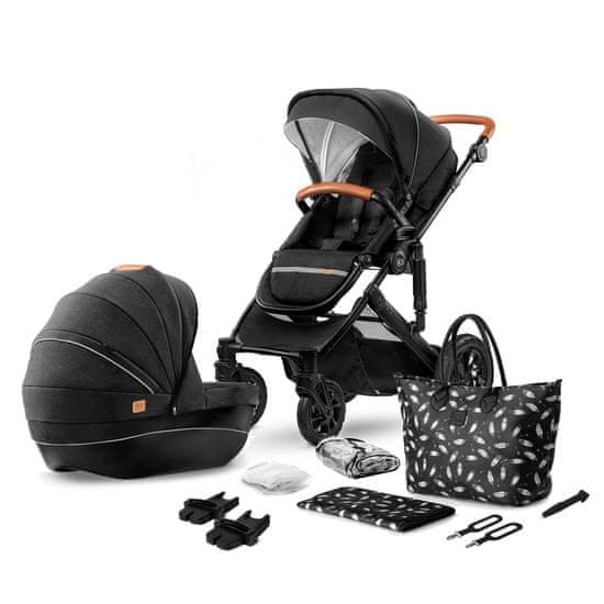 Kinderkraft Stroller PRIME 2-in-1 športni voziček s košarico, črn - Odprta embalaža