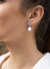 JwL Luxury Pearls Luksuzni uhani s pristnim baročnim biserom in opalom JL0583