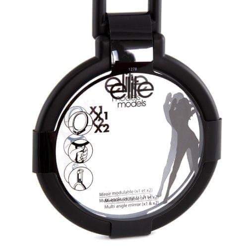 Elite Models Kozmetično ogledalo , s prilagodljivim ročajem, 14 cm, črne barve