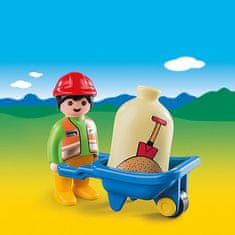 Playmobil Gradbeni delavec , lutka s kolesom, 4 kosi