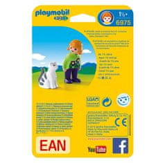 Playmobil Deklica z mačko , 1.2.3, 2 kos