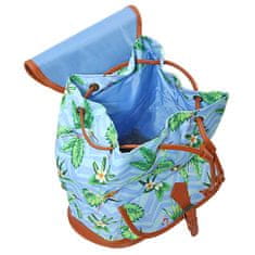 Target Ciljni nahrbtnik, Modra z flamingo, rjava usnja