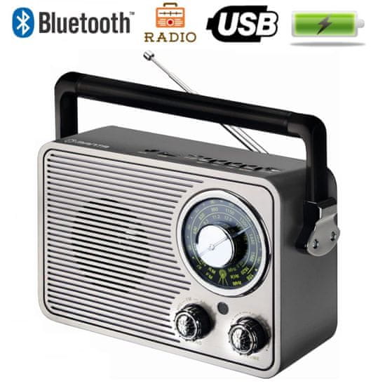 Manta RDI-FM3AN retro radio, Bluetooth, vintage - Odprta embalaža