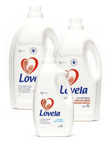 Lovela Gigapack pralni gel za barvno perilo, 9,4 L + mehčalec gratis