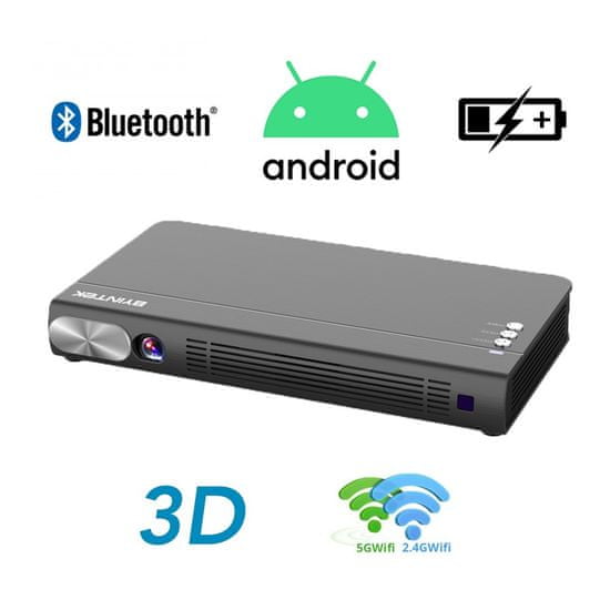Byintek P12, 3D LED DLP, Android mini prenosni projektor - Odprta embalaža