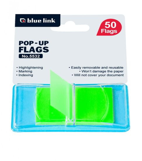 Blue Link lističi, samolepilni, zeleni, 50 / 1 (26588)